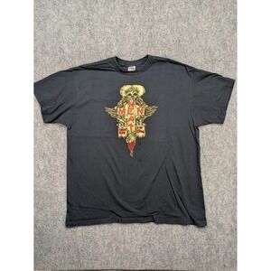 Vintage Meat Men Graphic T Shirt Black 2XL Christ Died For Nothing Band Tee Y2K